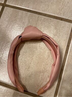 Blush Pink Knotted Vegan Leather Headband - Women Accessories